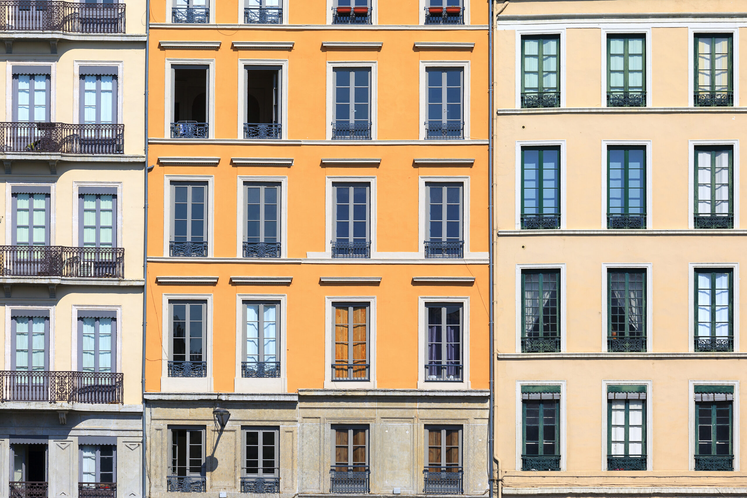 Famous facades in lyon city